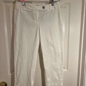 White House Black Market White Ankle Cropped Pants